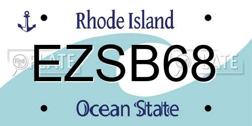 EZSB68 Rhode Island License Plate
