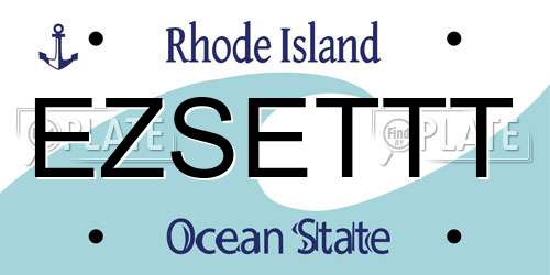 EZSETTT Rhode Island License Plate