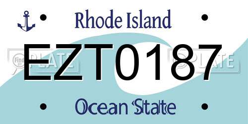EZT0187 Rhode Island License Plate