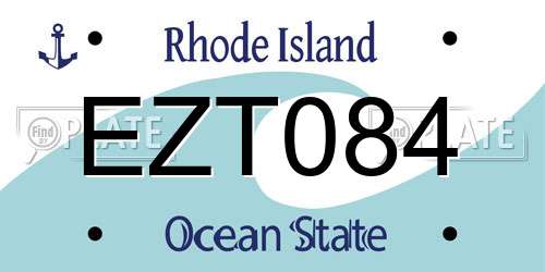 EZT084 Rhode Island License Plate