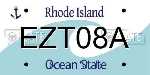 EZT08A Rhode Island License Plate