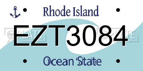 EZT3084 Rhode Island License Plate