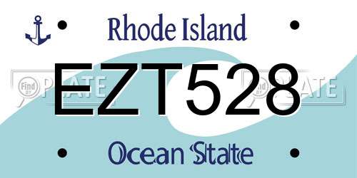EZT528 Rhode Island License Plate