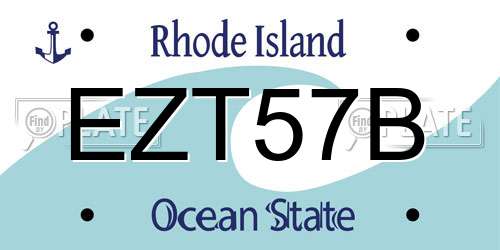 EZT57B Rhode Island License Plate