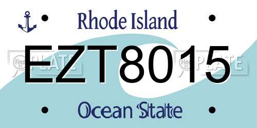 EZT8015 Rhode Island License Plate