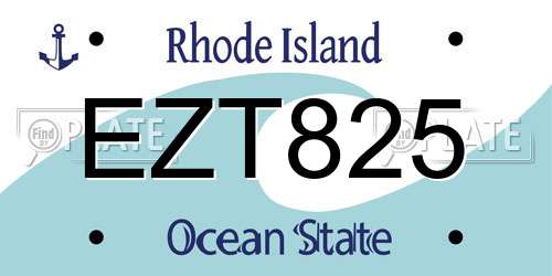 EZT825 Rhode Island License Plate