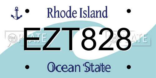 EZT828 Rhode Island License Plate