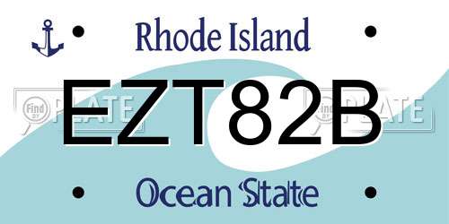 EZT82B Rhode Island License Plate
