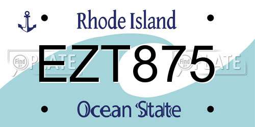 EZT875 Rhode Island License Plate