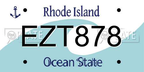 EZT878 Rhode Island License Plate