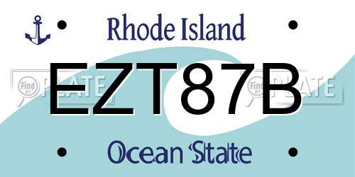 EZT87B Rhode Island License Plate