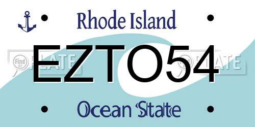 EZTO54 Rhode Island License Plate