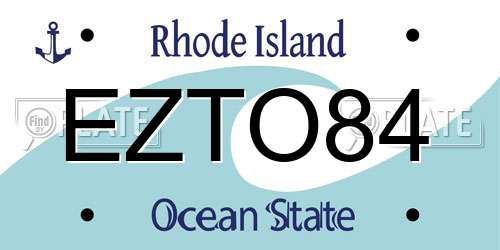 EZTO84 Rhode Island License Plate