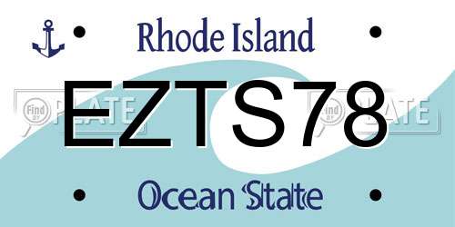 EZTS78 Rhode Island License Plate
