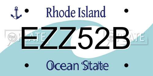 EZZ52B Rhode Island License Plate