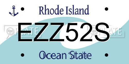 EZZ52S Rhode Island License Plate
