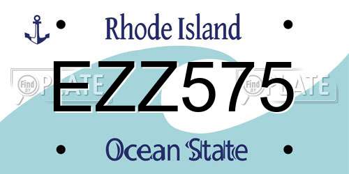 EZZ575 Rhode Island License Plate