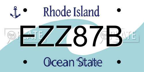 EZZ87B Rhode Island License Plate