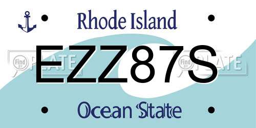 EZZ87S Rhode Island License Plate