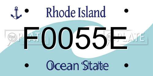 F0055E Rhode Island License Plate