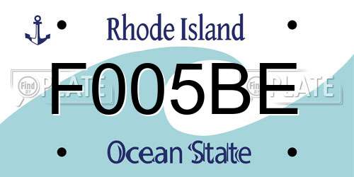F005BE Rhode Island License Plate