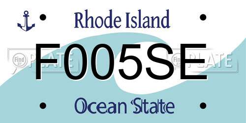 F005SE Rhode Island License Plate