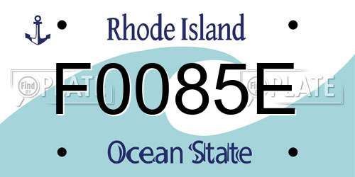 F0085E Rhode Island License Plate