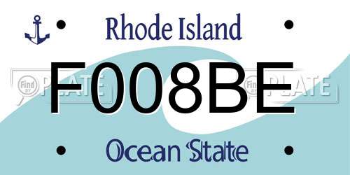 F008BE Rhode Island License Plate