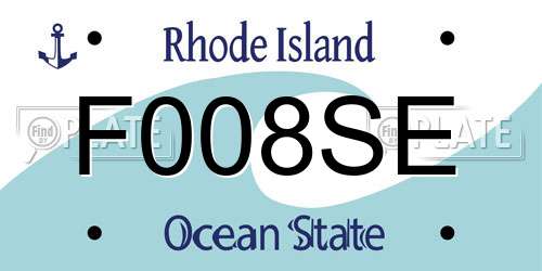 F008SE Rhode Island License Plate