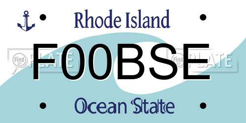 F00BSE Rhode Island License Plate
