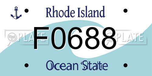 F0688 Rhode Island License Plate