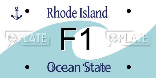 F1 Rhode Island License Plate