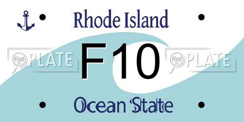 F10 Rhode Island License Plate