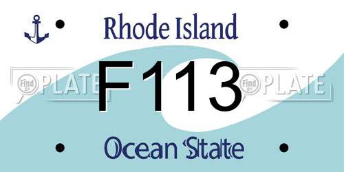 F113 Rhode Island License Plate