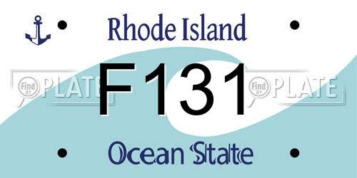 F131 Rhode Island License Plate