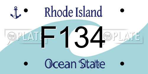 F134 Rhode Island License Plate