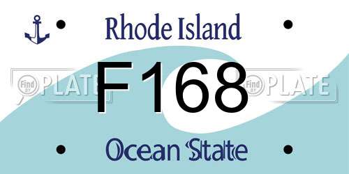 F168 Rhode Island License Plate