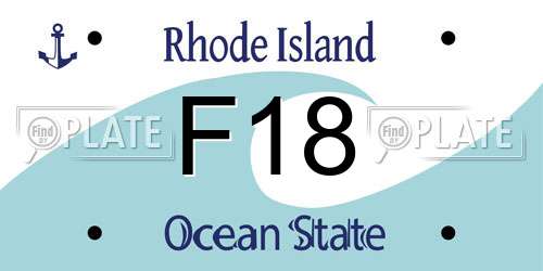 F18 Rhode Island License Plate
