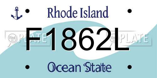 F1862L Rhode Island License Plate