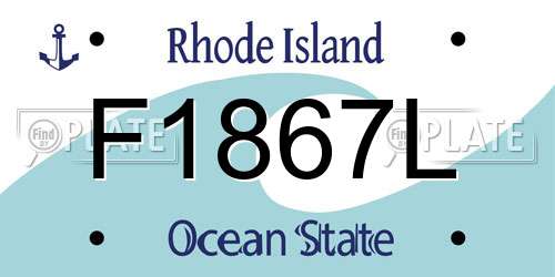 F1867L Rhode Island License Plate