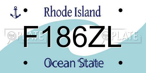 F186ZL Rhode Island License Plate