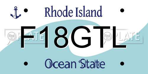 F18GTL Rhode Island License Plate