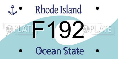 F192 Rhode Island License Plate