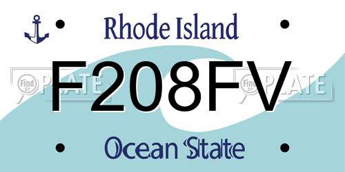 F208FV Rhode Island License Plate