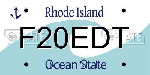 F20EDT Rhode Island License Plate