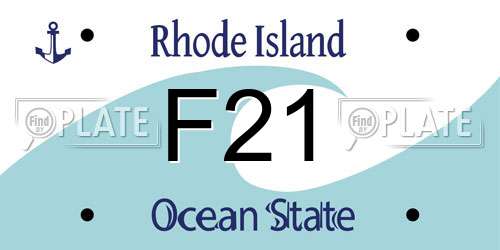 F21 Rhode Island License Plate