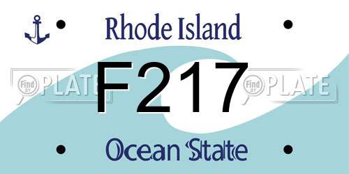 F217 Rhode Island License Plate