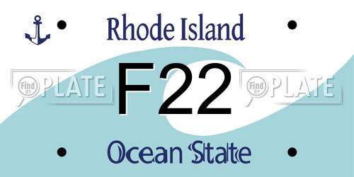 F22 Rhode Island License Plate