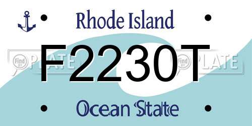 F2230T Rhode Island License Plate