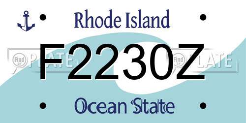 F2230Z Rhode Island License Plate
